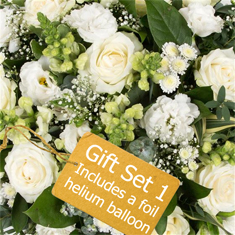 Gift Set 1 - Florist Choice Hand-Tied in Water Includes a Foil Balloon