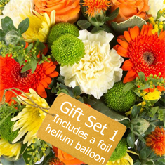 Gift Set 1 - Florist Choice Vase Arrangement Includes a Foil Balloon