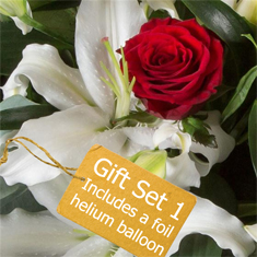 Gift Set 1 - Romantic Florist Choice Bouquet Includes a Foil Balloon