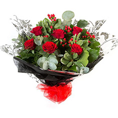 6 Kisses - Six Long Stemmed Red Roses